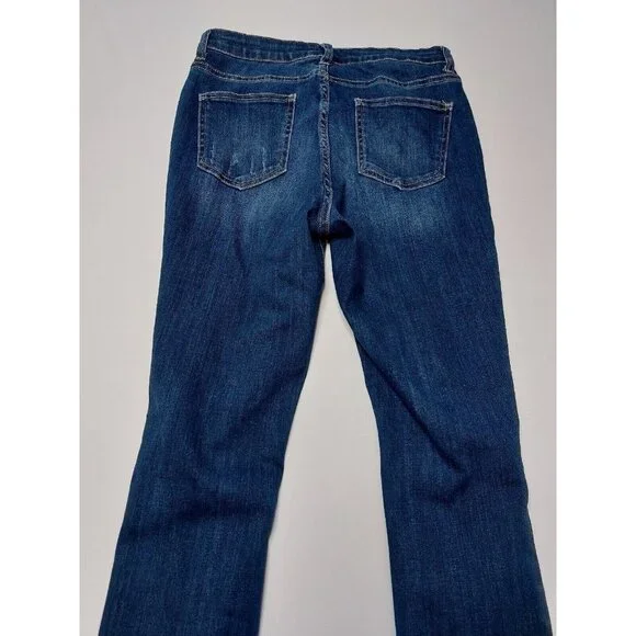 Jelly Jeans Womens Juniors Size 9 Dark Blue Distressed Denim Jeans Raw Hem - Picture 16 of 16